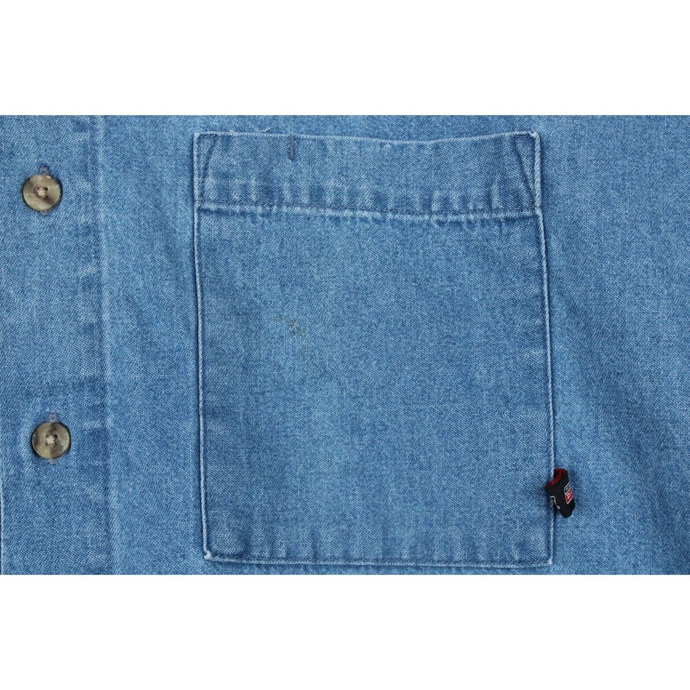 Dickies Shirt Mens XL Blue Denim 100% Cotton Button Up Workwear - Picture 10 of 16